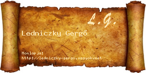 Ledniczky Gergő névjegykártya