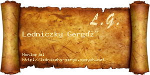 Ledniczky Gergő névjegykártya